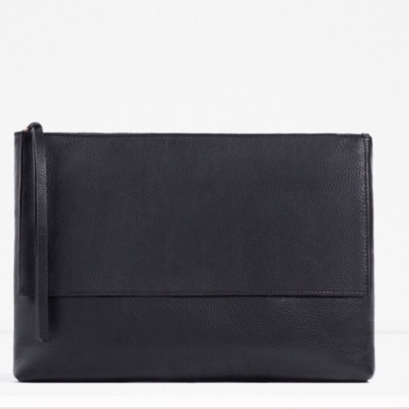ZARA Large 100% Leather Clutch BRAND NEW - Picture 2 of 4